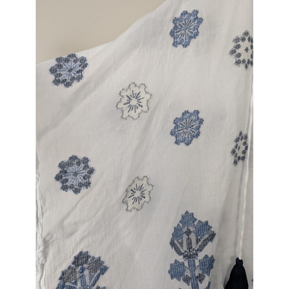 J. Jill Tasseled Fringe Lace Trim Poncho - Picture 6 of 15